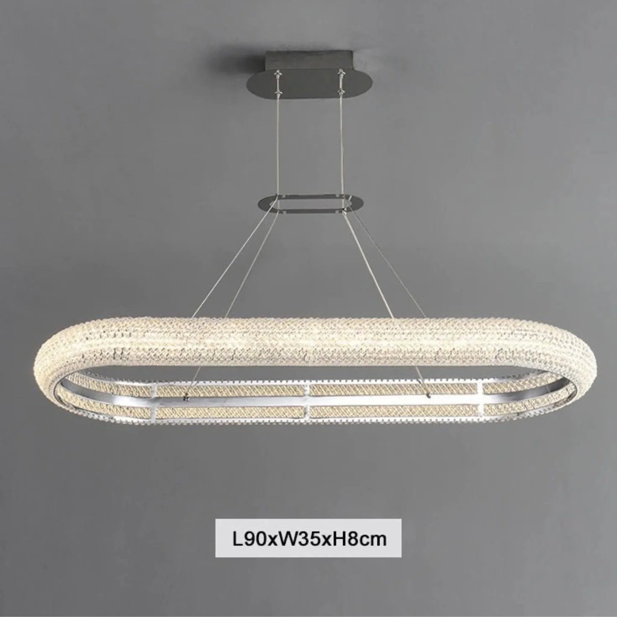 Bern | Chrome Ring Crystal Chandelier for Dining Room