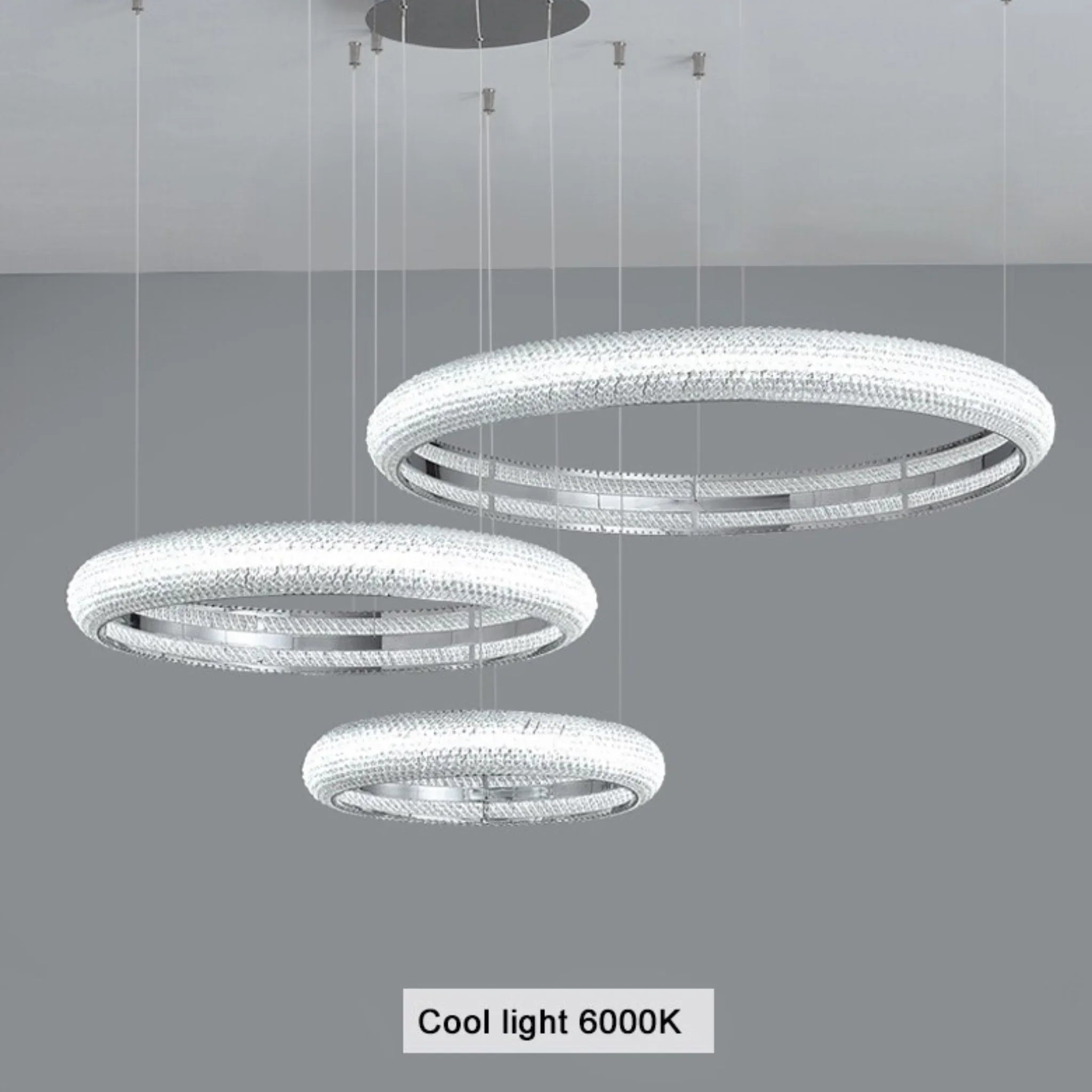 Bern | Chrome Ring Crystal Chandelier for Dining Room