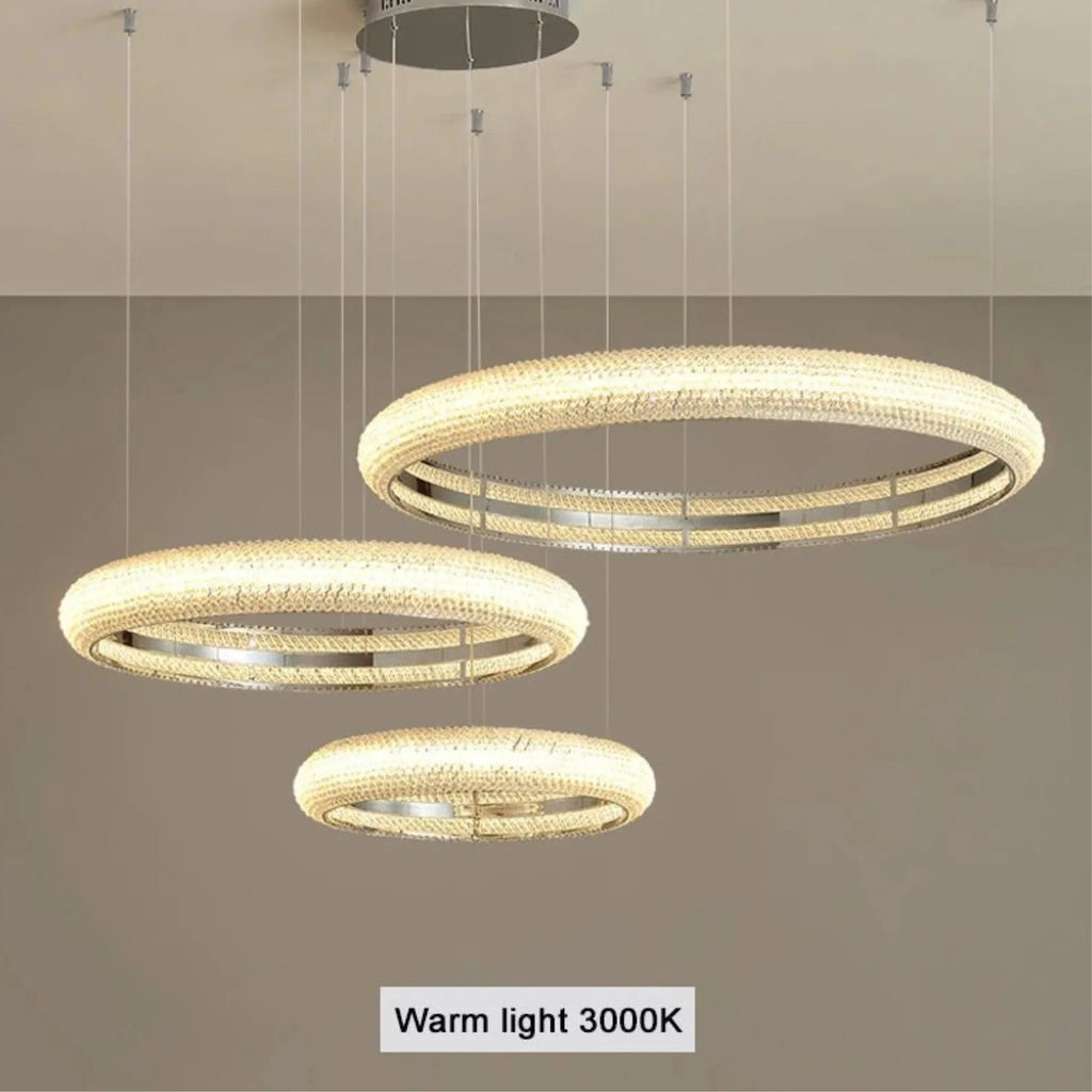 Bern | Chrome Ring Crystal Chandelier for Dining Room