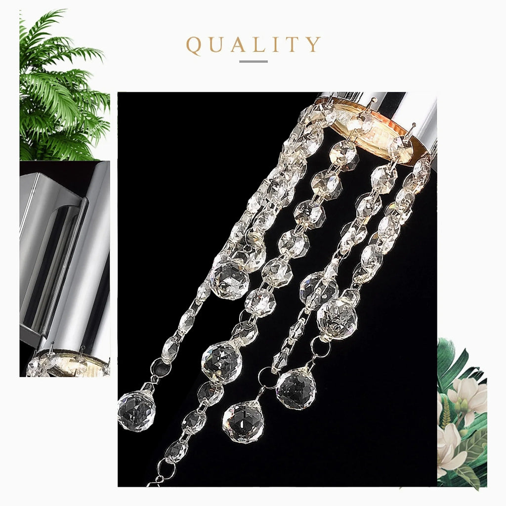 Berneck | Trendy Chrome Crystal Wall Sconce