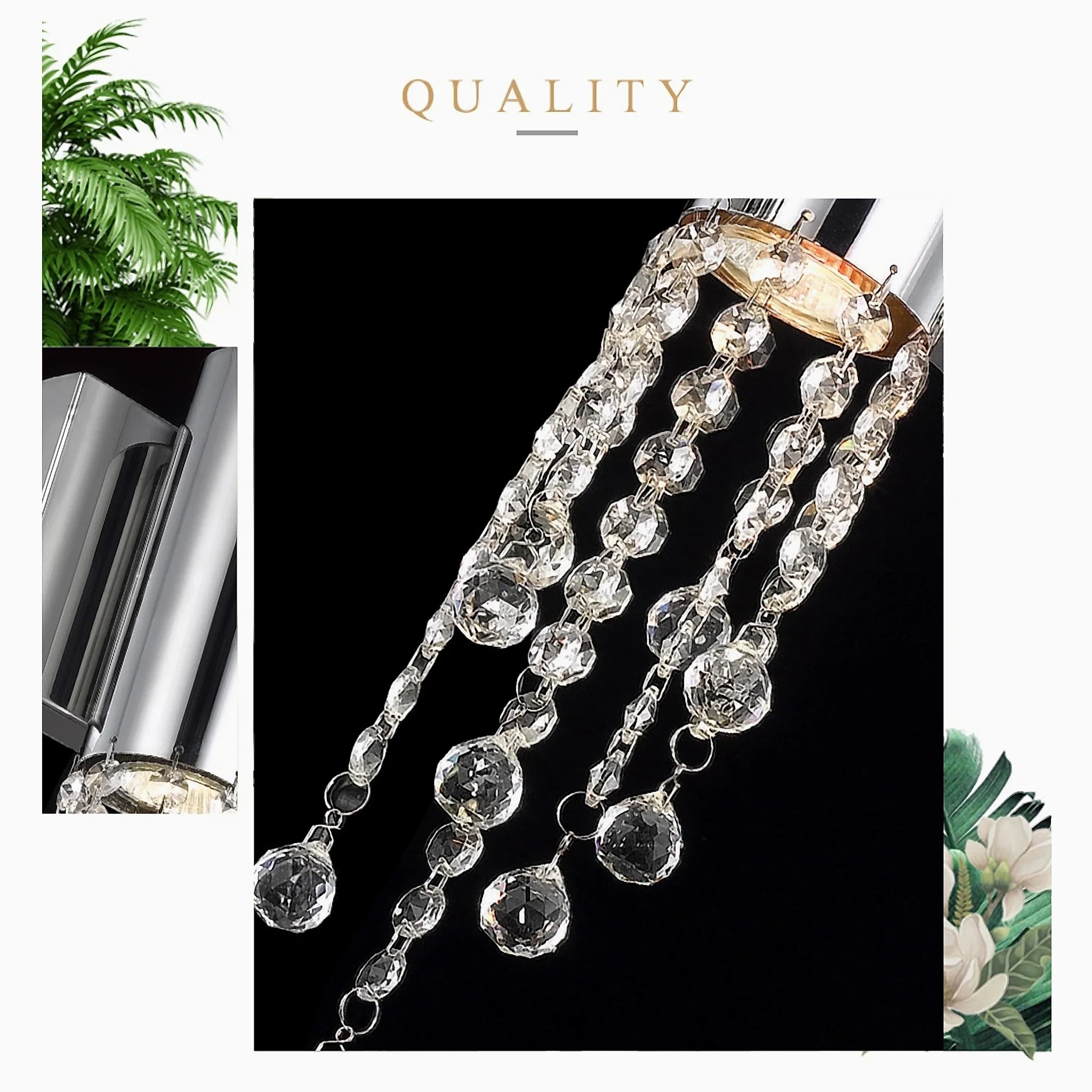 Berneck | Trendy Chrome Crystal Wall Sconce