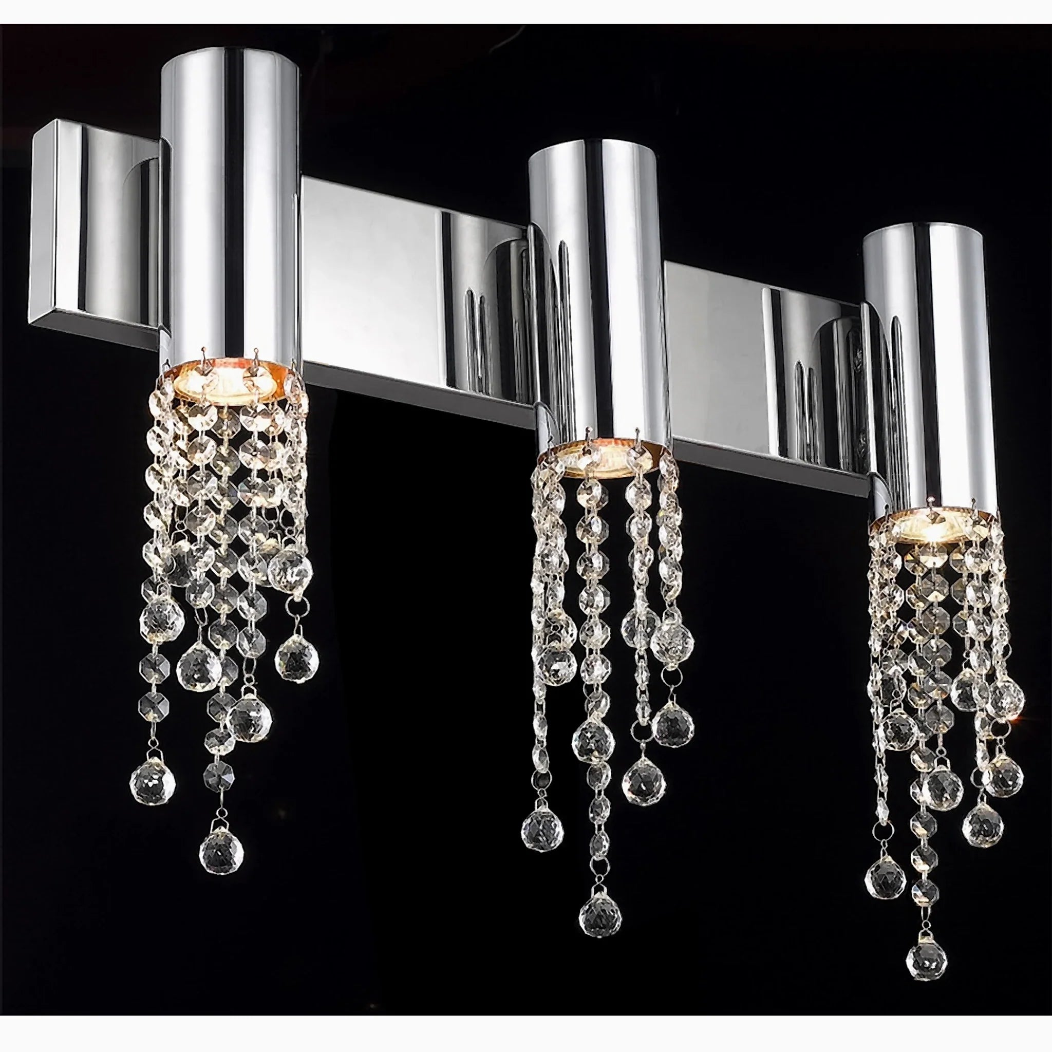 Berneck | Trendy Chrome Crystal Wall Sconce