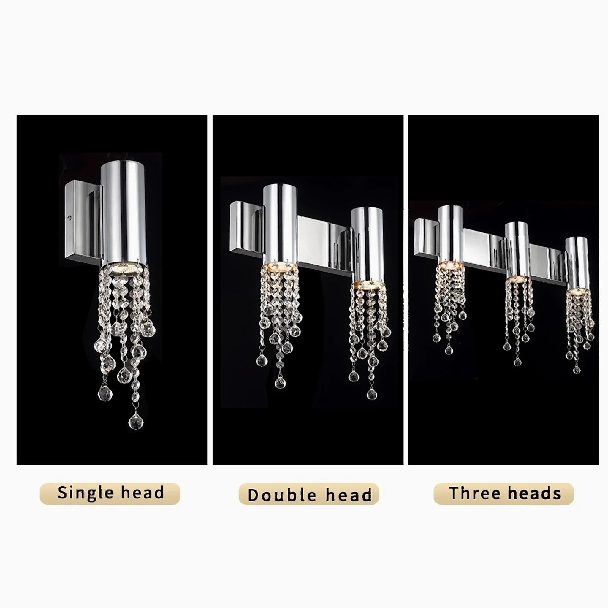 Berneck | Trendy Chrome Crystal Wall Sconce