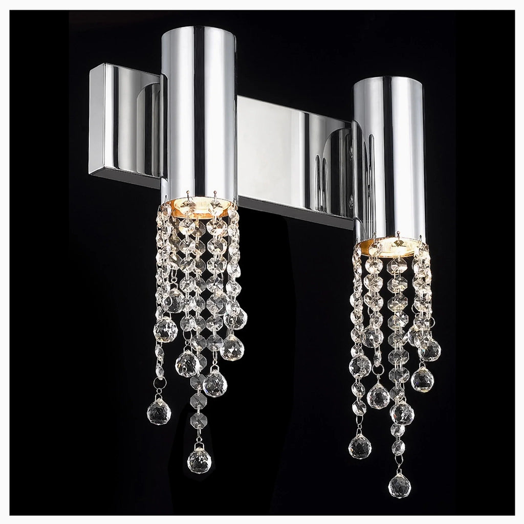 Berneck | Trendy Chrome Crystal Wall Sconce