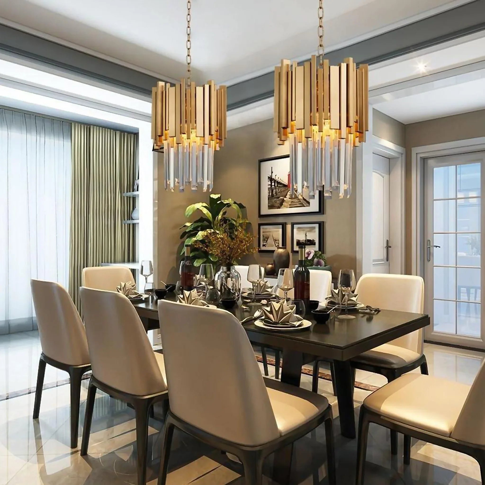 Biot | Gold Crystal Pendant Lighting