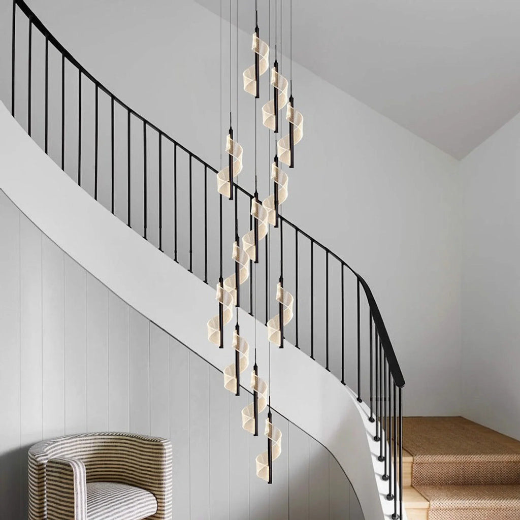 Bonassola | Exceptional Long Spiral LED Pendant Chandelier