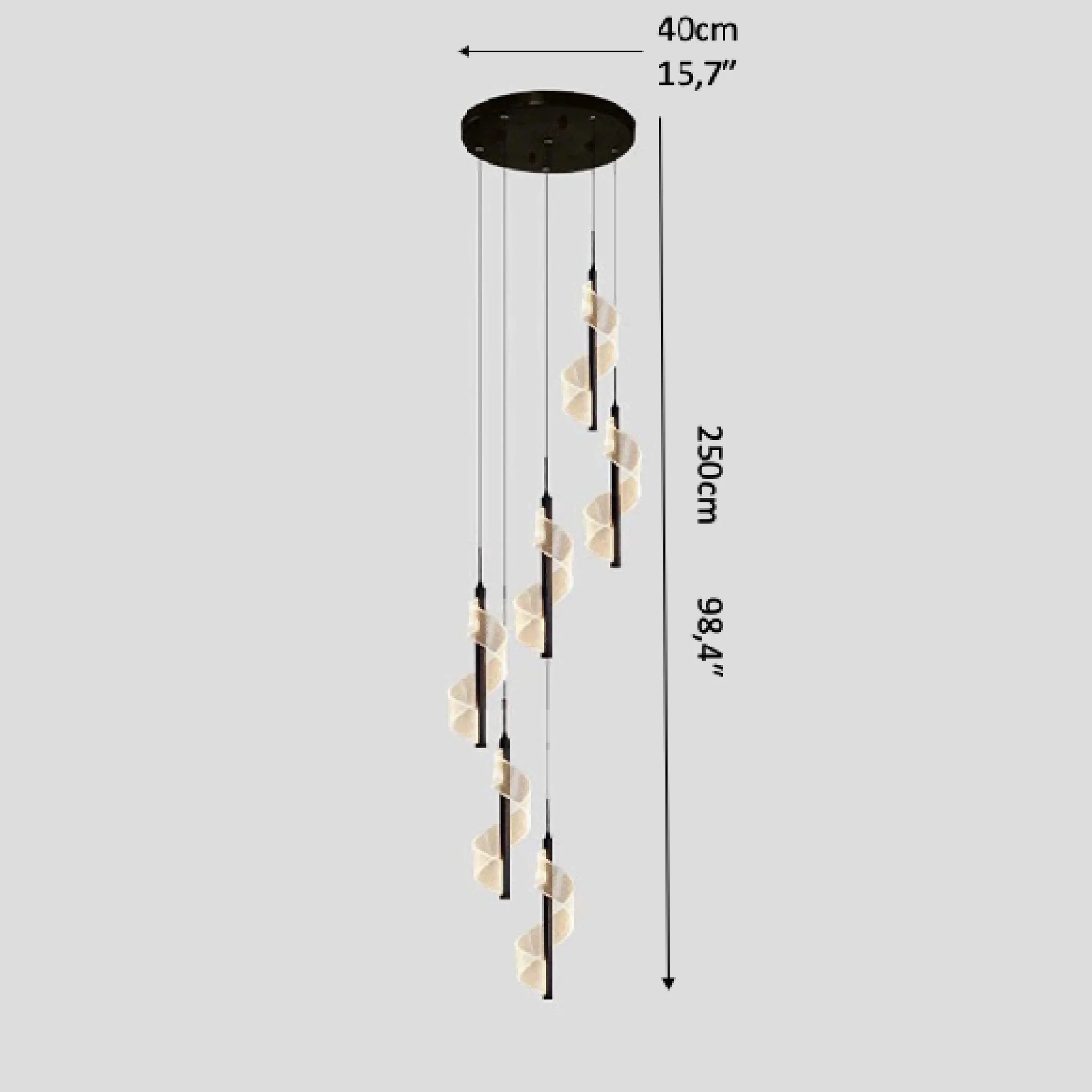 Bonassola | Exceptional Long Spiral LED Pendant Chandelier