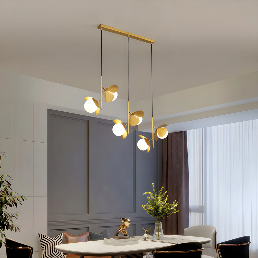 Bordighera | Nordic Gold Ceiling Copper Light with Flower Design