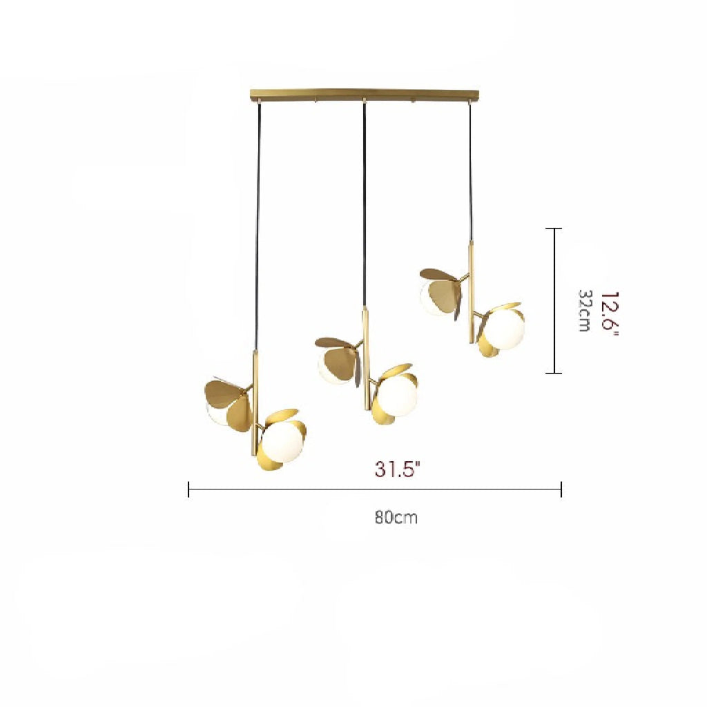 Bordighera | Nordic Gold Ceiling Copper Light with Flower Design