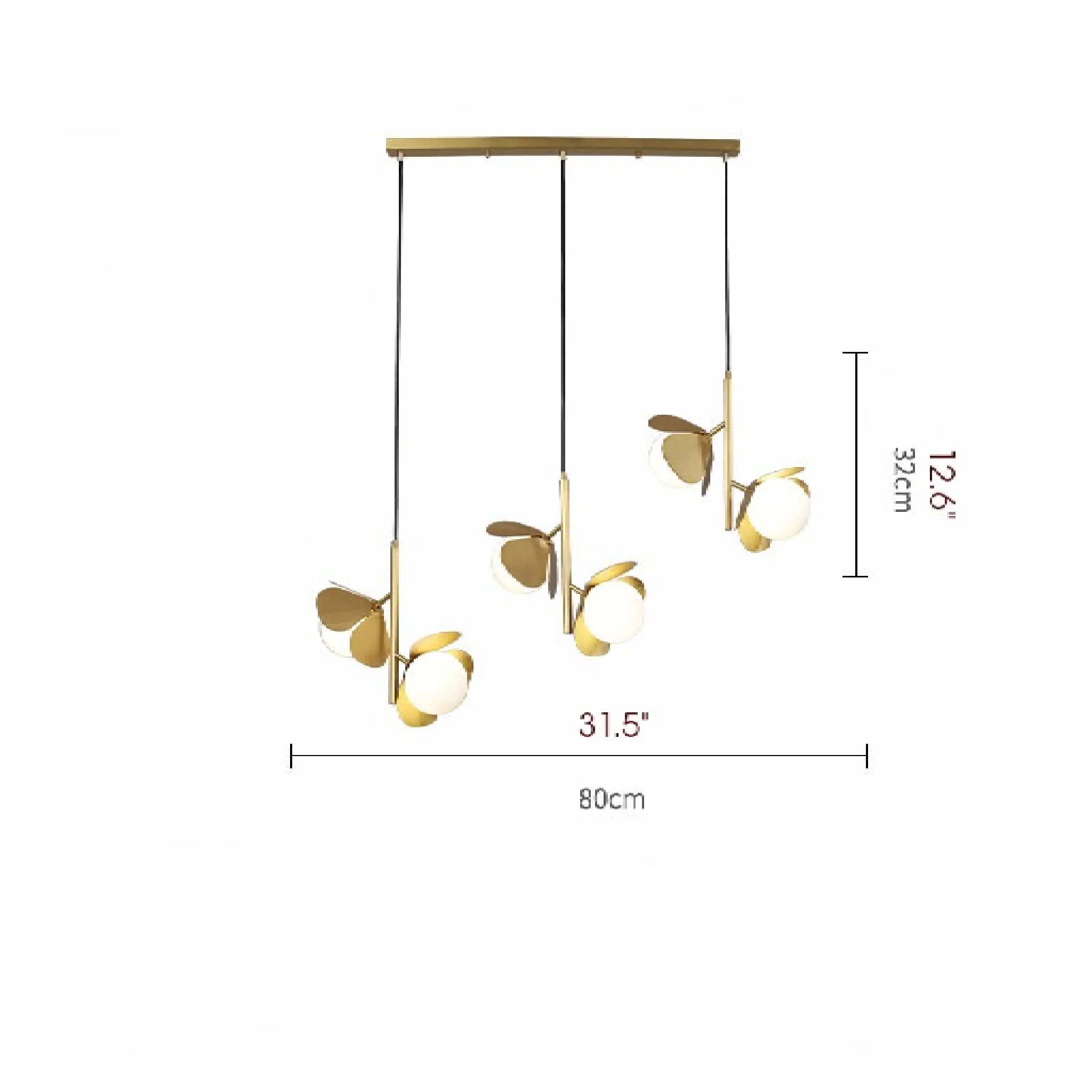 Bordighera | Nordic Gold Ceiling Copper Light with Flower Design