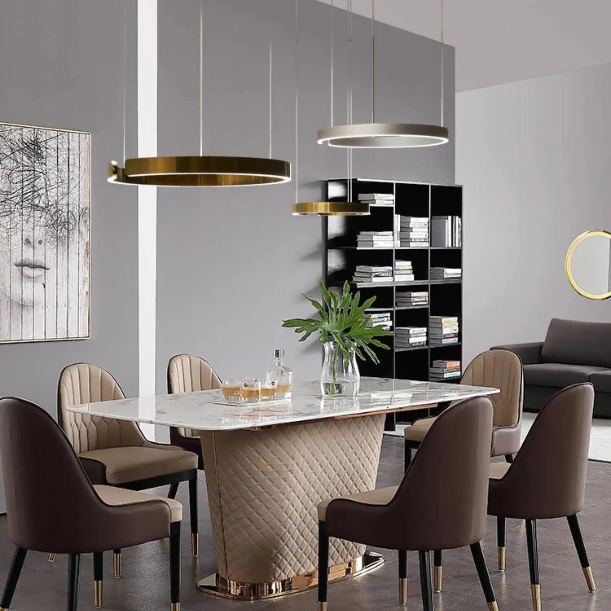 Brig-Glis | Gold Spiral LED Chandelier for Living Room