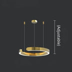 Brig-Glis | Gold Spiral LED Chandelier for Living Room