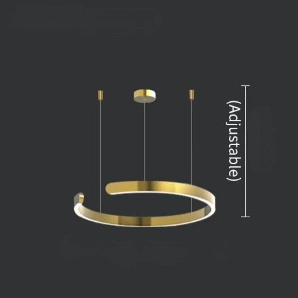 Brig-Glis | Gold Spiral LED Chandelier for Living Room