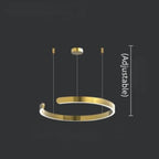 Brig-Glis | Gold Spiral LED Chandelier for Living Room