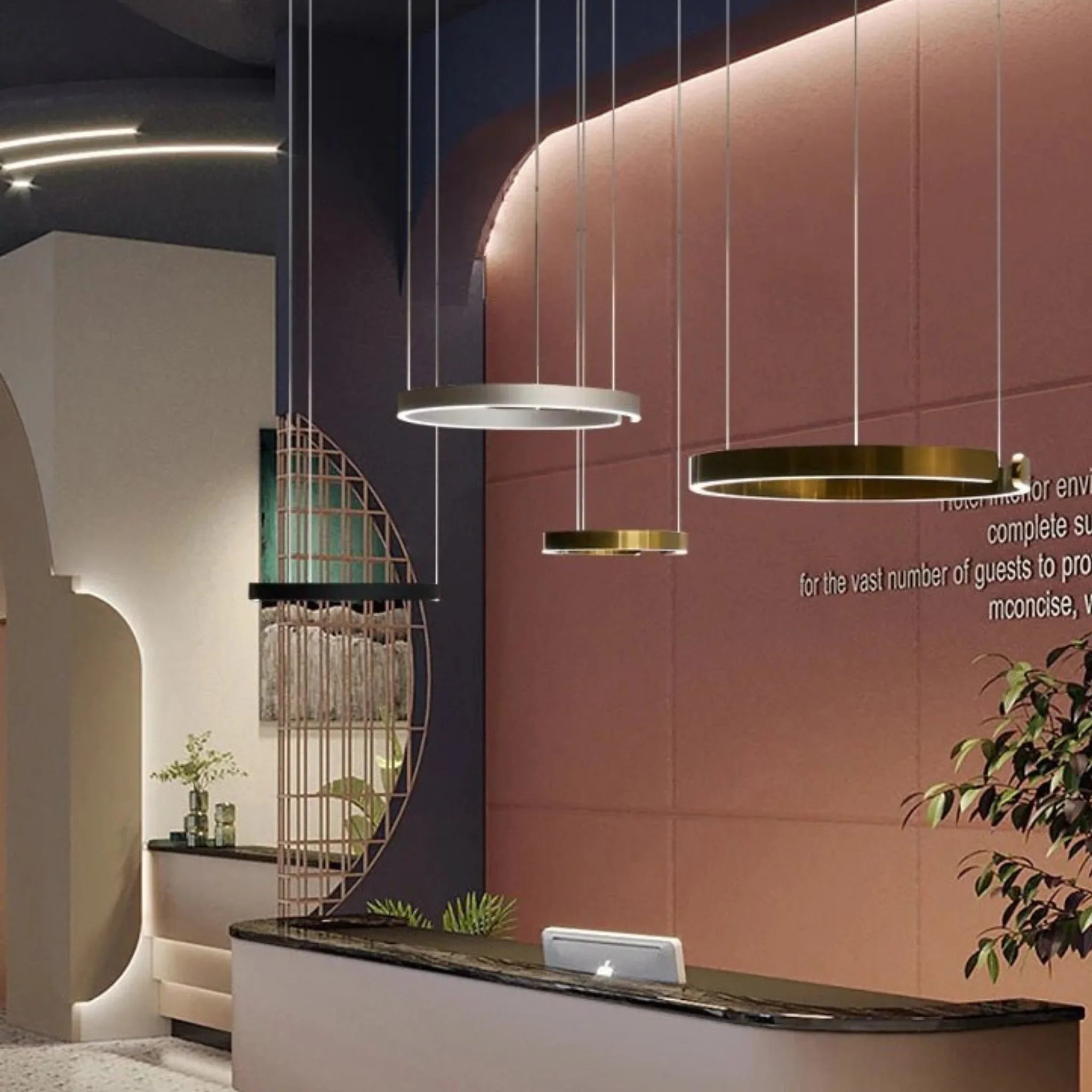 Brig-Glis | Gold Spiral LED Chandelier for Living Room