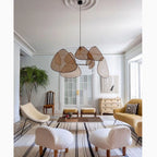 Bulach | Modern Chandelier with Hand Made Rattan Wicker