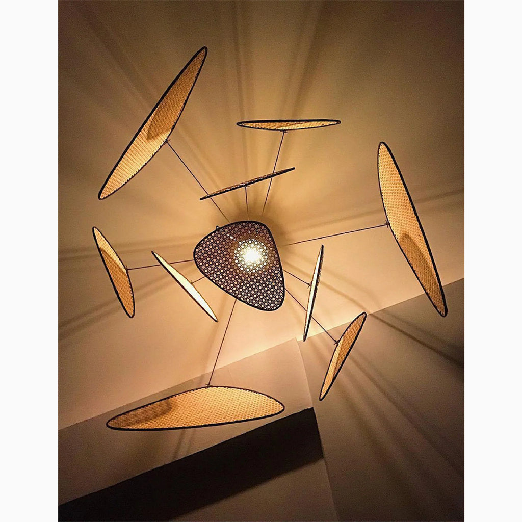 Bulach | Modern Chandelier with Hand Made Rattan Wicker