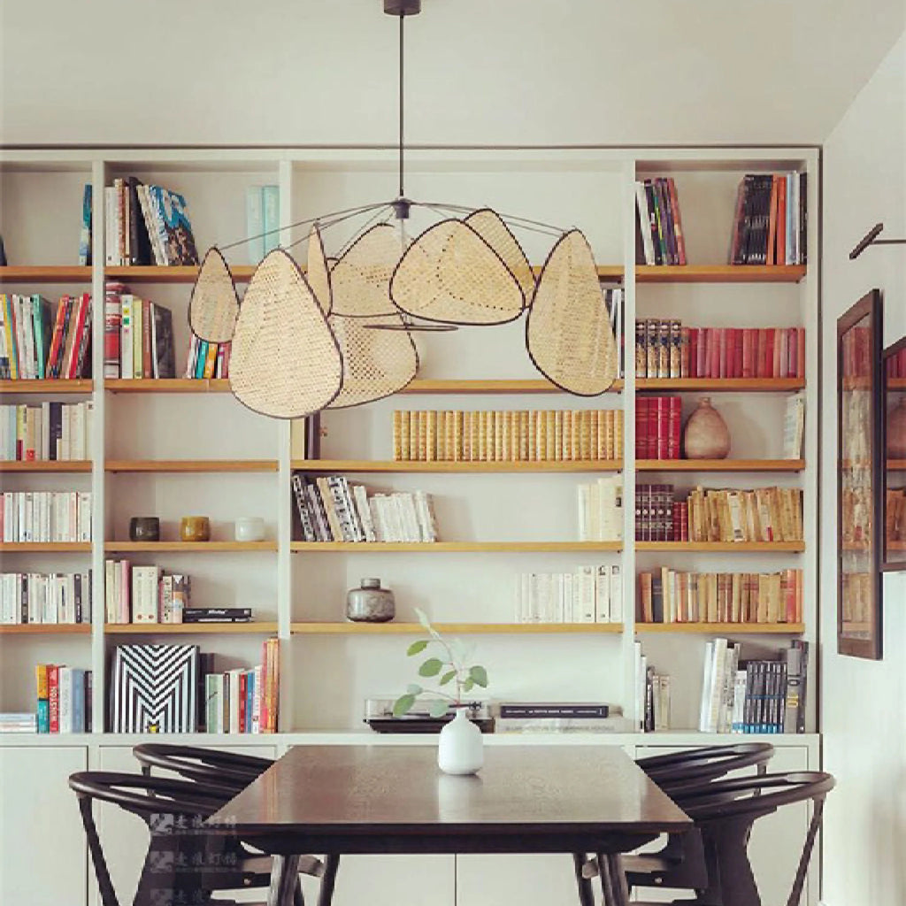 Bulach | Modern Chandelier with Hand Made Rattan Wicker