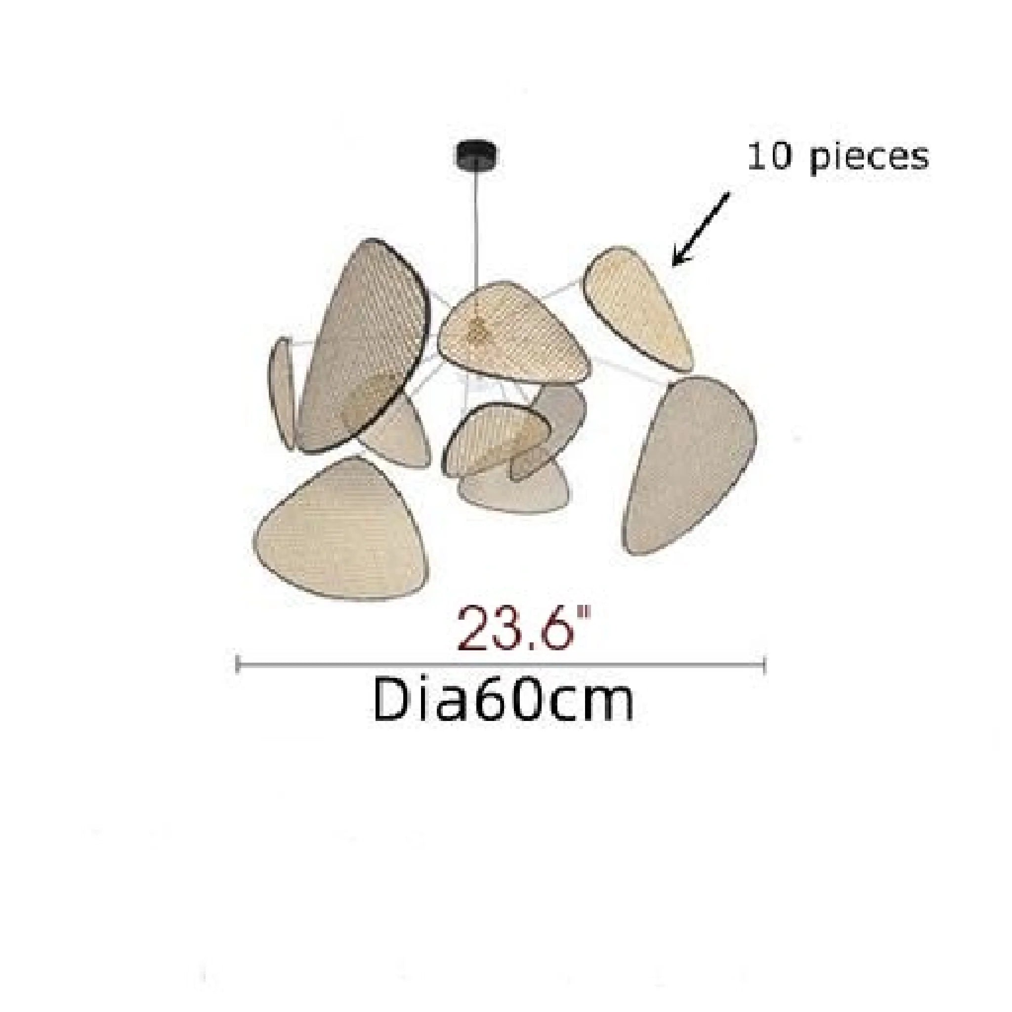 Bulach | Modern Chandelier with Hand Made Rattan Wicker