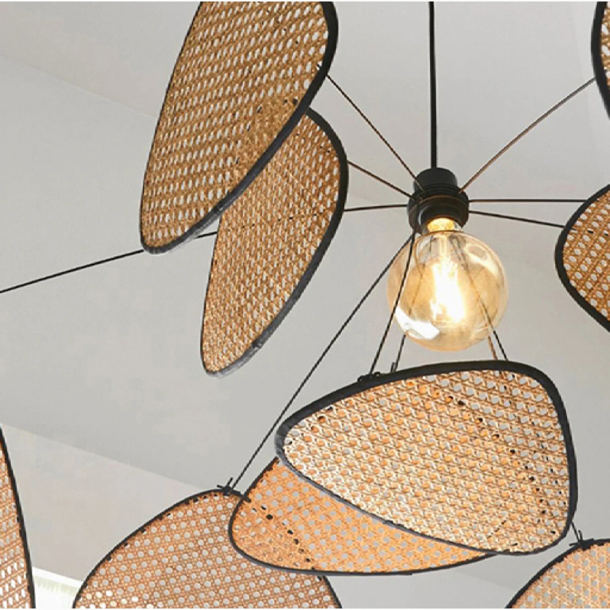 Bulach | Modern Chandelier with Hand Made Rattan Wicker