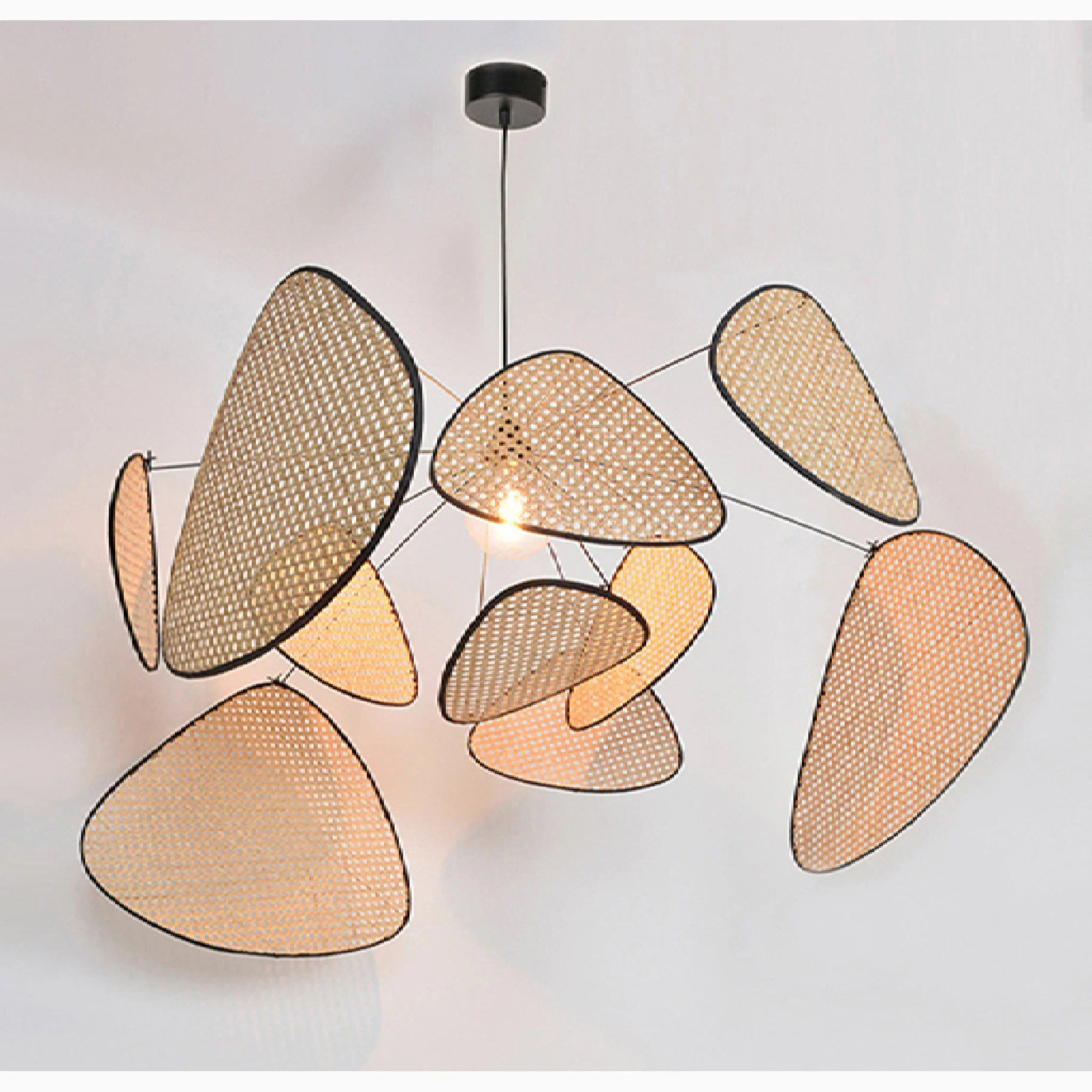 Bulach | Modern Chandelier with Hand Made Rattan Wicker