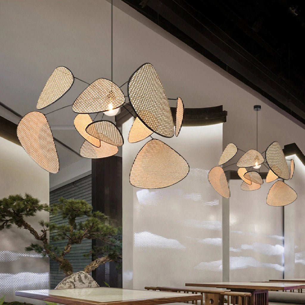 Bulach | Modern Chandelier with Hand Made Rattan Wicker