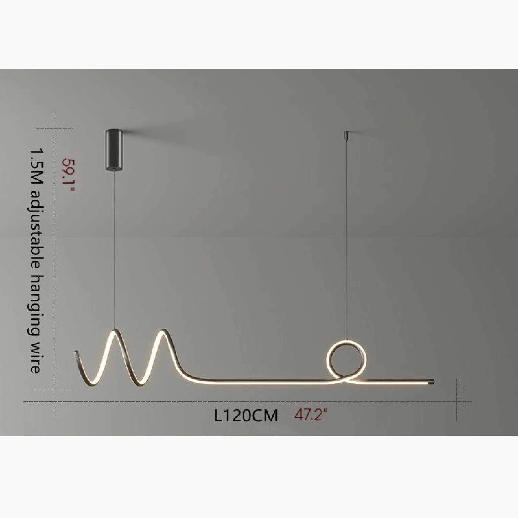 Bussigny-pres-Lausanne | Nordic Pendant Lamp with a Long Strip
