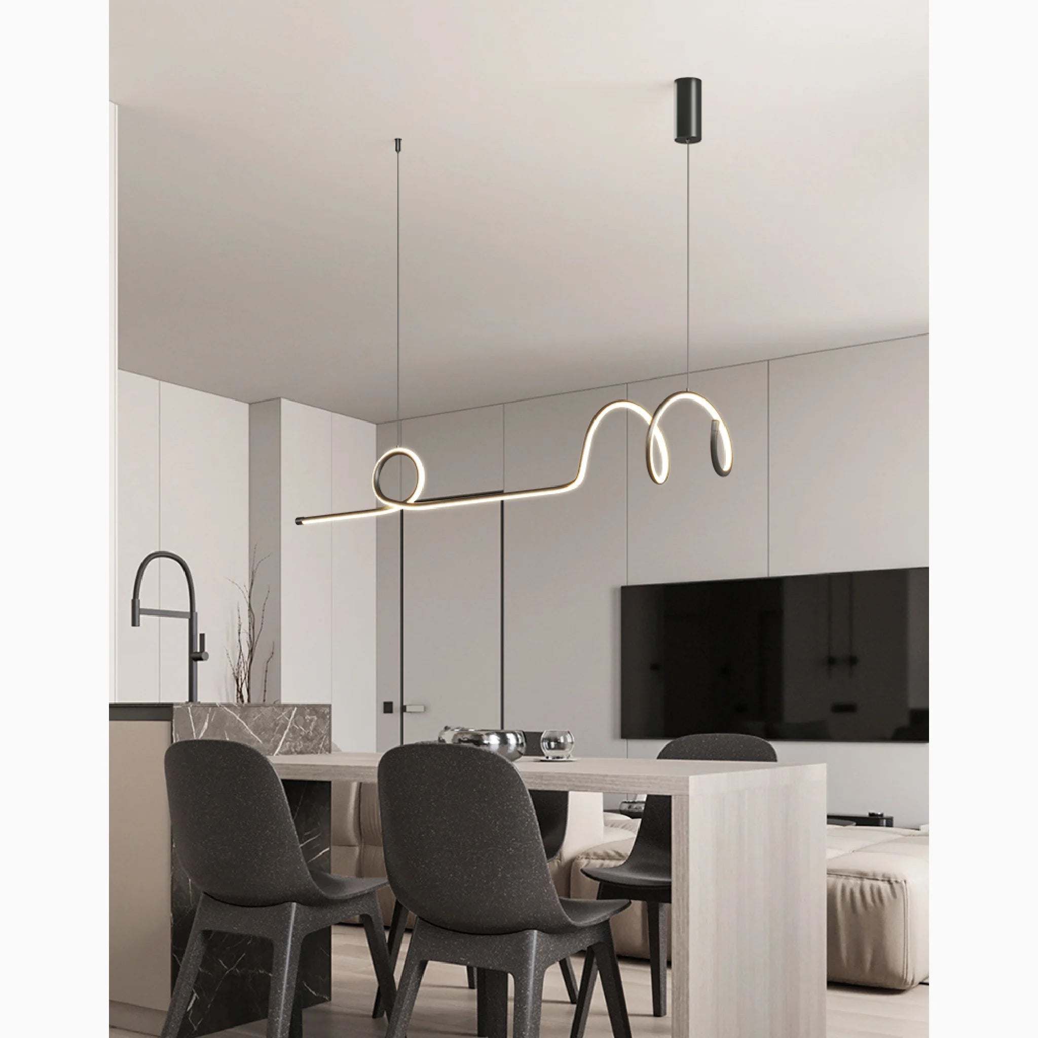 Bussigny-pres-Lausanne | Nordic Pendant Lamp with a Long Strip