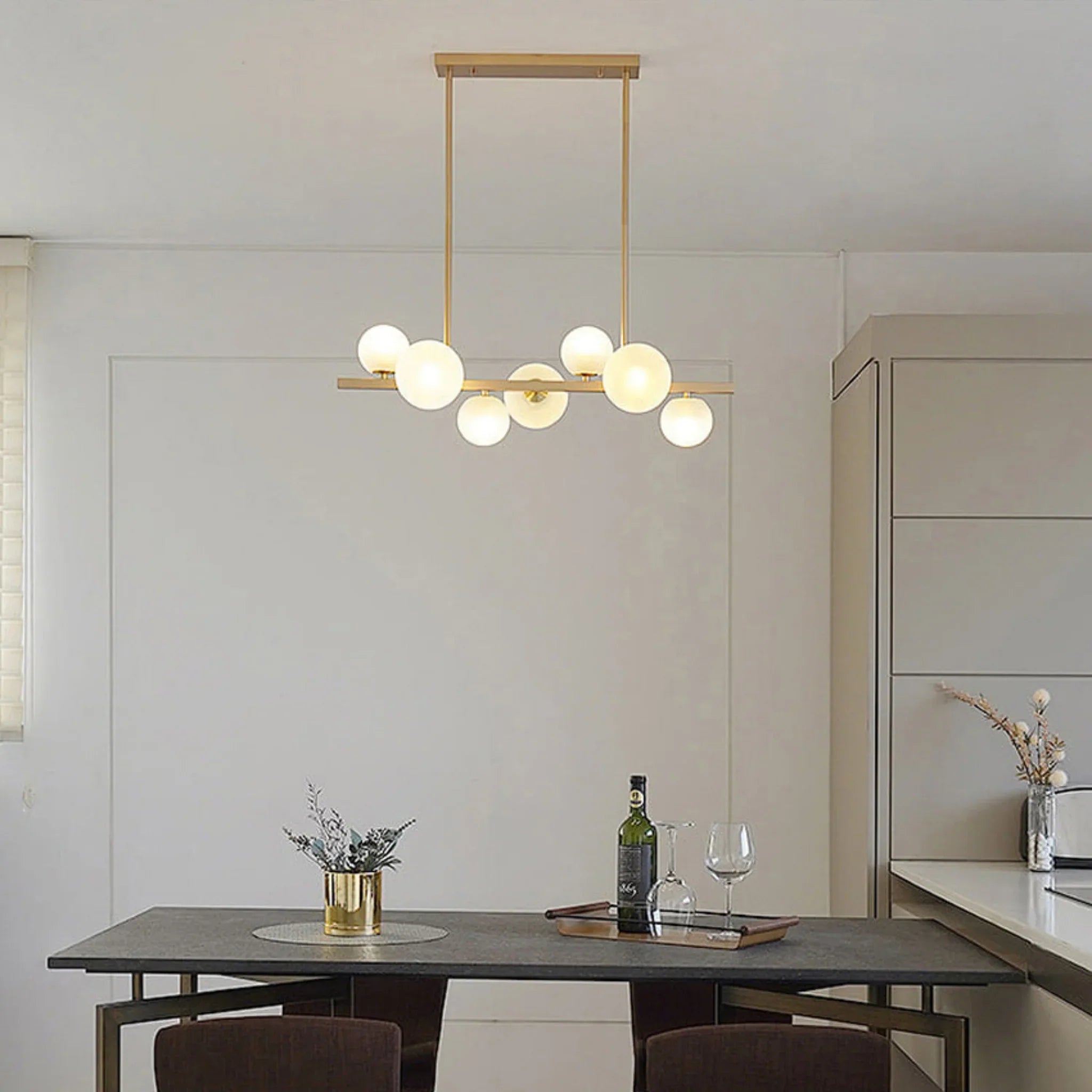 Ca' d'Andrea | Modern Gold Pearls Chandelier for Kitchen