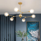 Cabiate | Glass Globe Shaped Chandelier for Bedroom