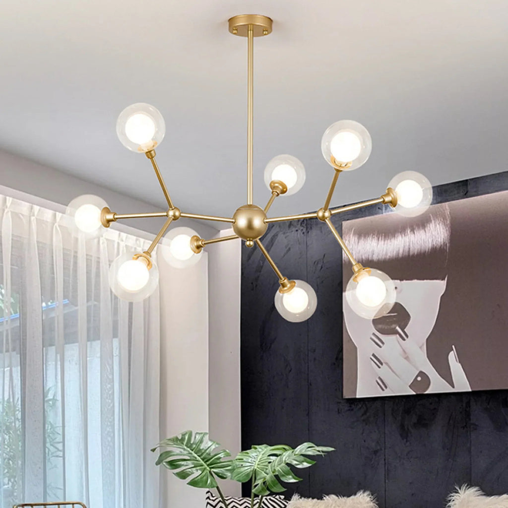 Cabiate | Glass Globe Shaped Chandelier for Bedroom