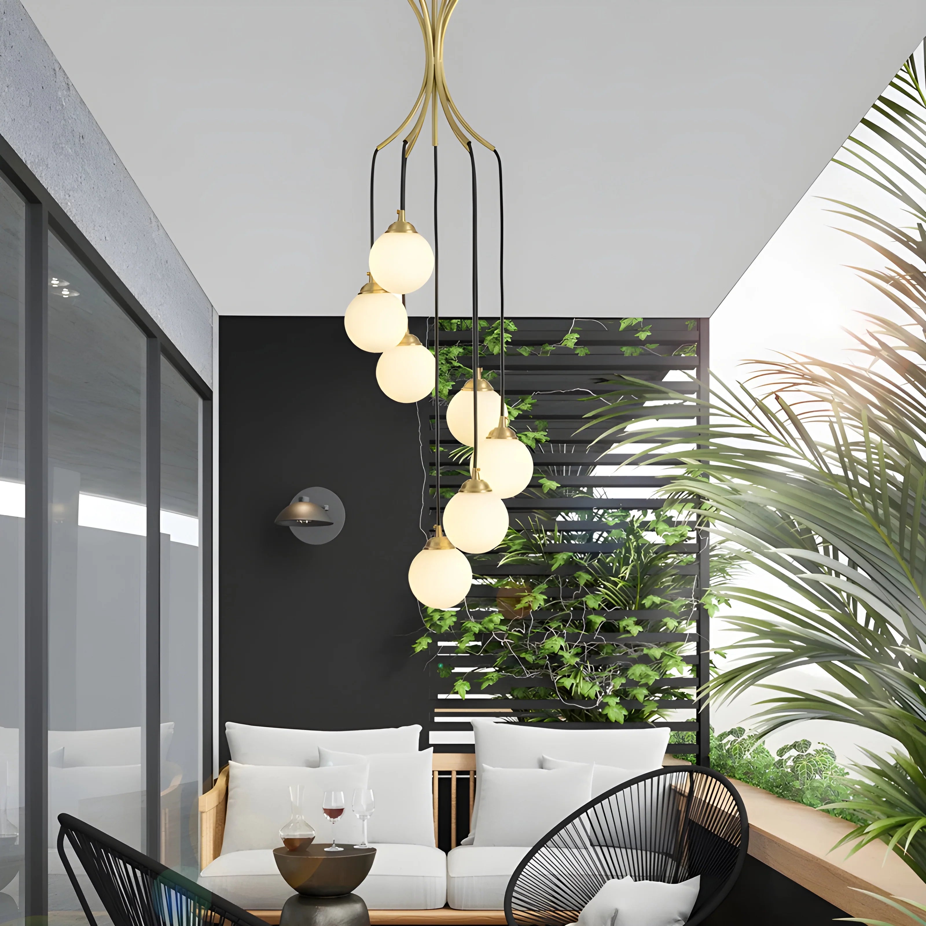 Cabris | Nordic Modern Long Glass Balls Chandelier