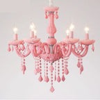 Caderzone | Nordic LED Pink Crystal Luxury Pendant Chandelier
