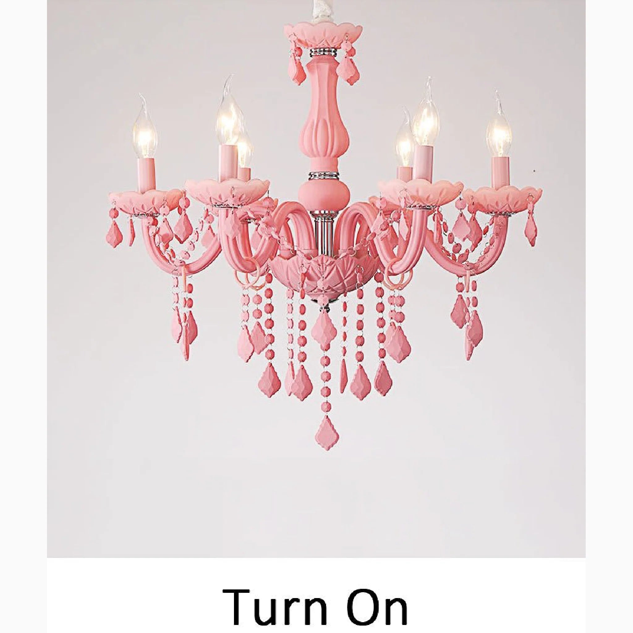 Caderzone | Nordic LED Pink Crystal Luxury Pendant Chandelier