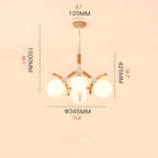 Cadoneghe | Nordic-Styled Wood Chandelier with Glass-Ball Lights