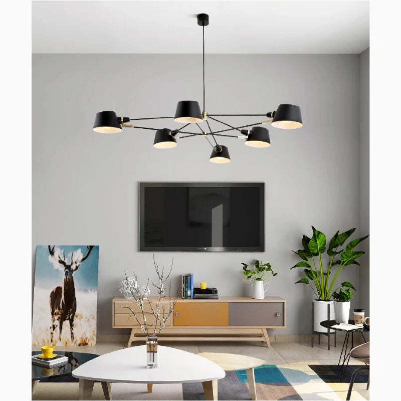 Cadorago | Black Ultramodern Design Pivot Pendant Chandelier
