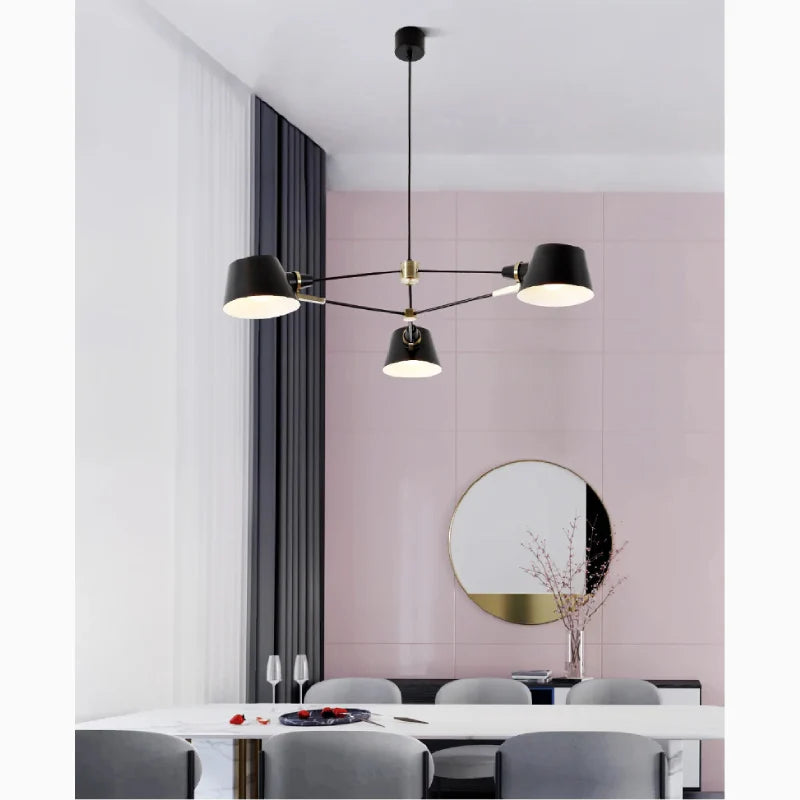 Cadorago | Black Ultramodern Design Pivot Pendant Chandelier