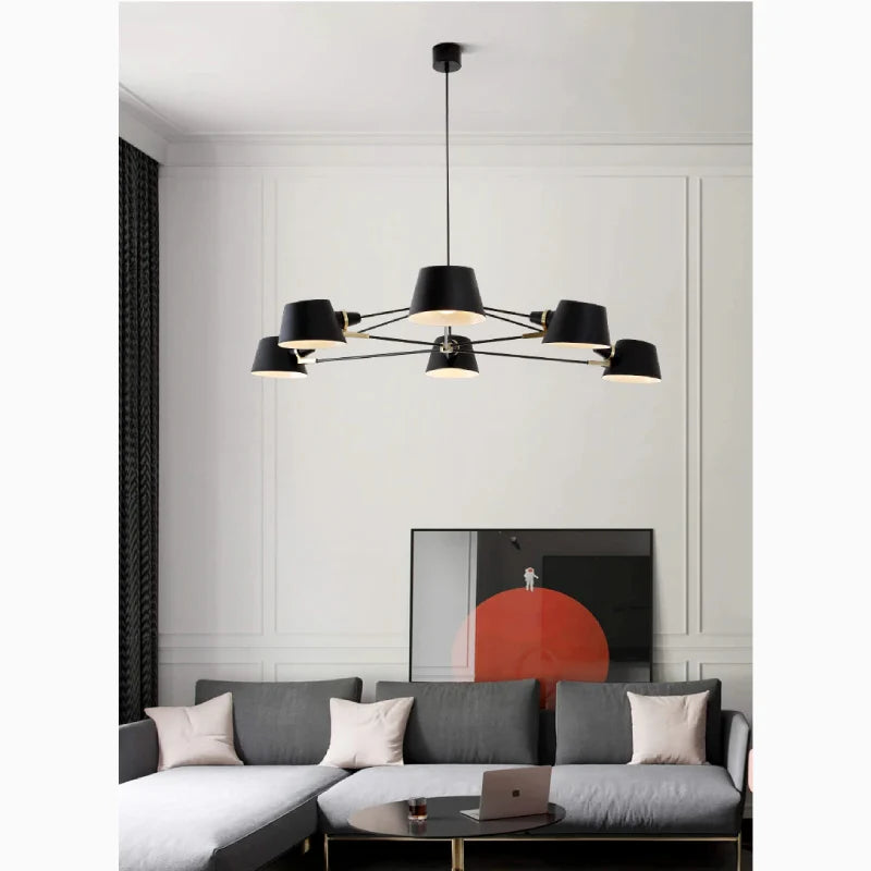Cadorago | Black Ultramodern Design Pivot Pendant Chandelier