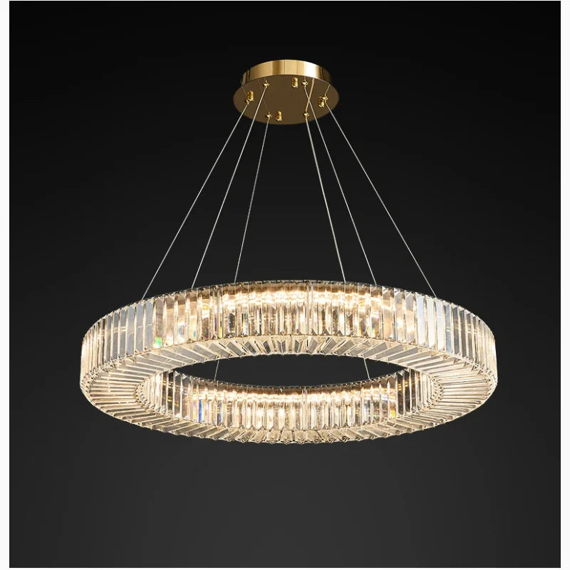 Cadrezzate | Round Luxury Crystal Hanging LED Chandelier