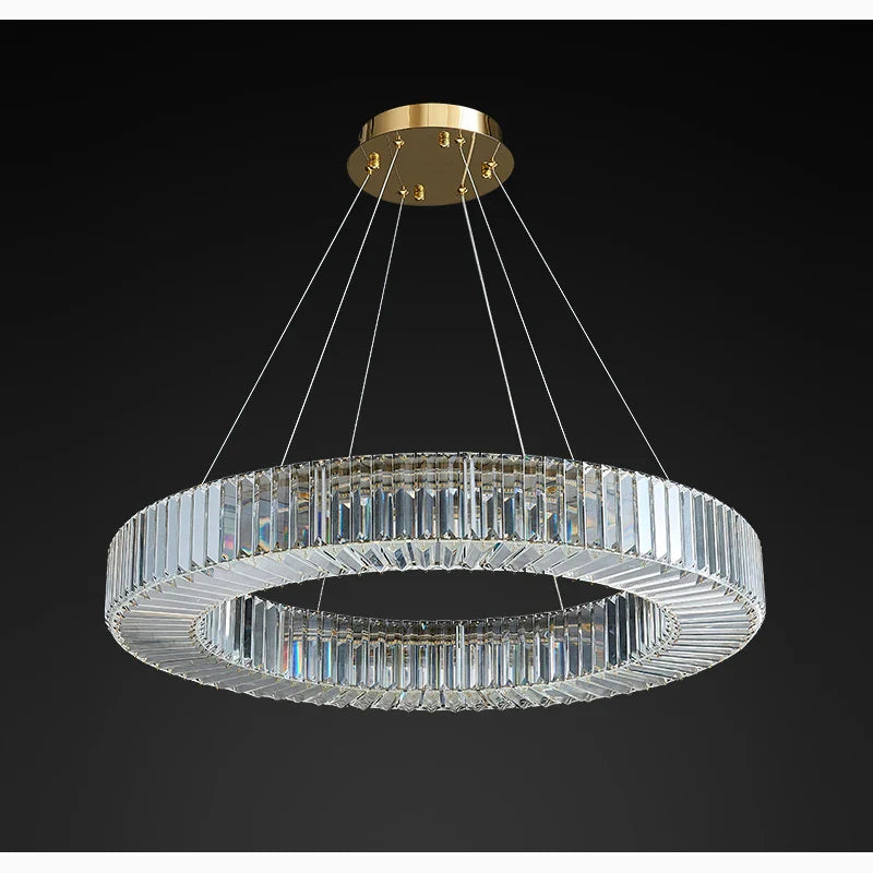 Cadrezzate | Round Luxury Crystal Hanging LED Chandelier