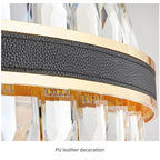 Caerano di San Marco | Postmodern Round Crystal Leather LED Chandelier