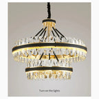 Caerano di San Marco | Postmodern Round Crystal Leather LED Chandelier
