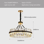 Caerano di San Marco | Postmodern Round Crystal Leather LED Chandelier