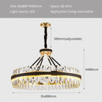 Caerano di San Marco | Postmodern Round Crystal Leather LED Chandelier