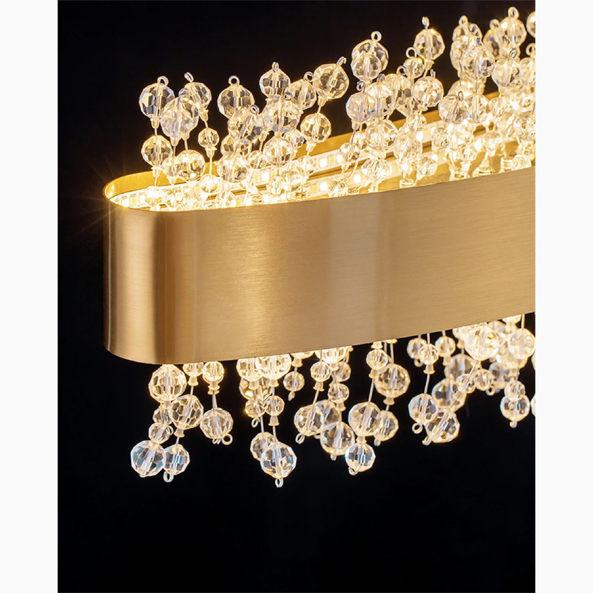 Caglio | Luxury Wave-Shaped Rectangle Crystal Chandelier