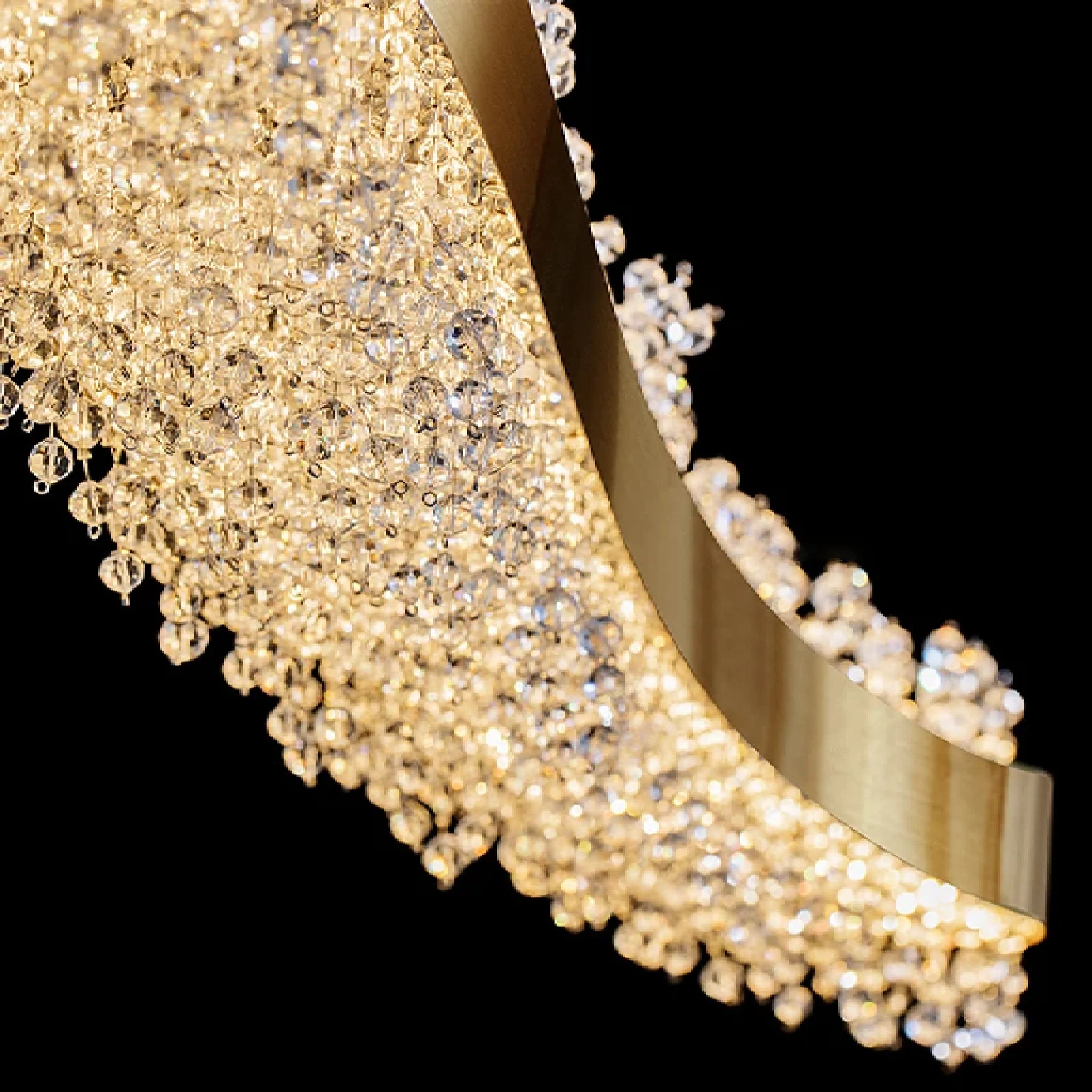 Caglio | Luxury Wave-Shaped Rectangle Crystal Chandelier