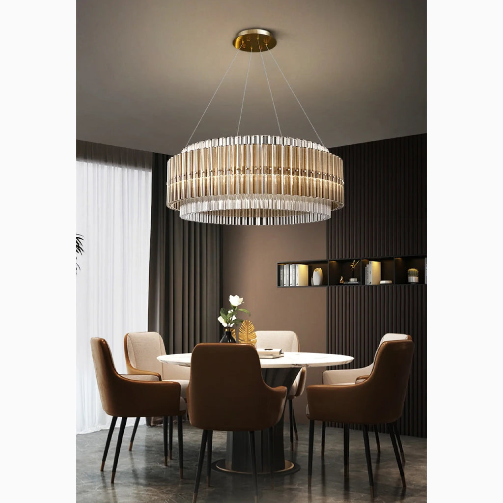 Versatile Elegant Large Luxury Gold Crystal Pendant Chandelier
