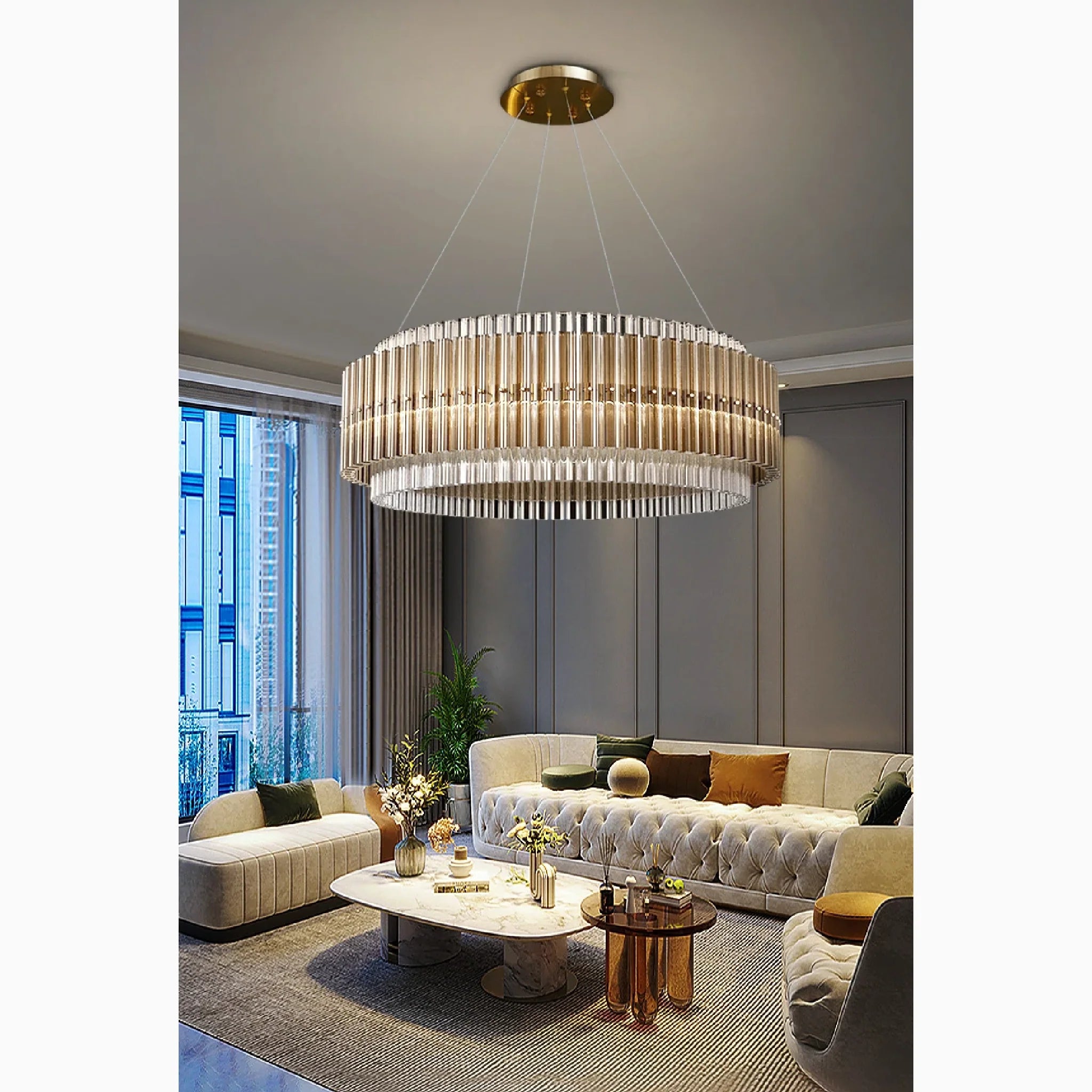 Versatile Elegant Large Luxury Gold Crystal Pendant Chandelier