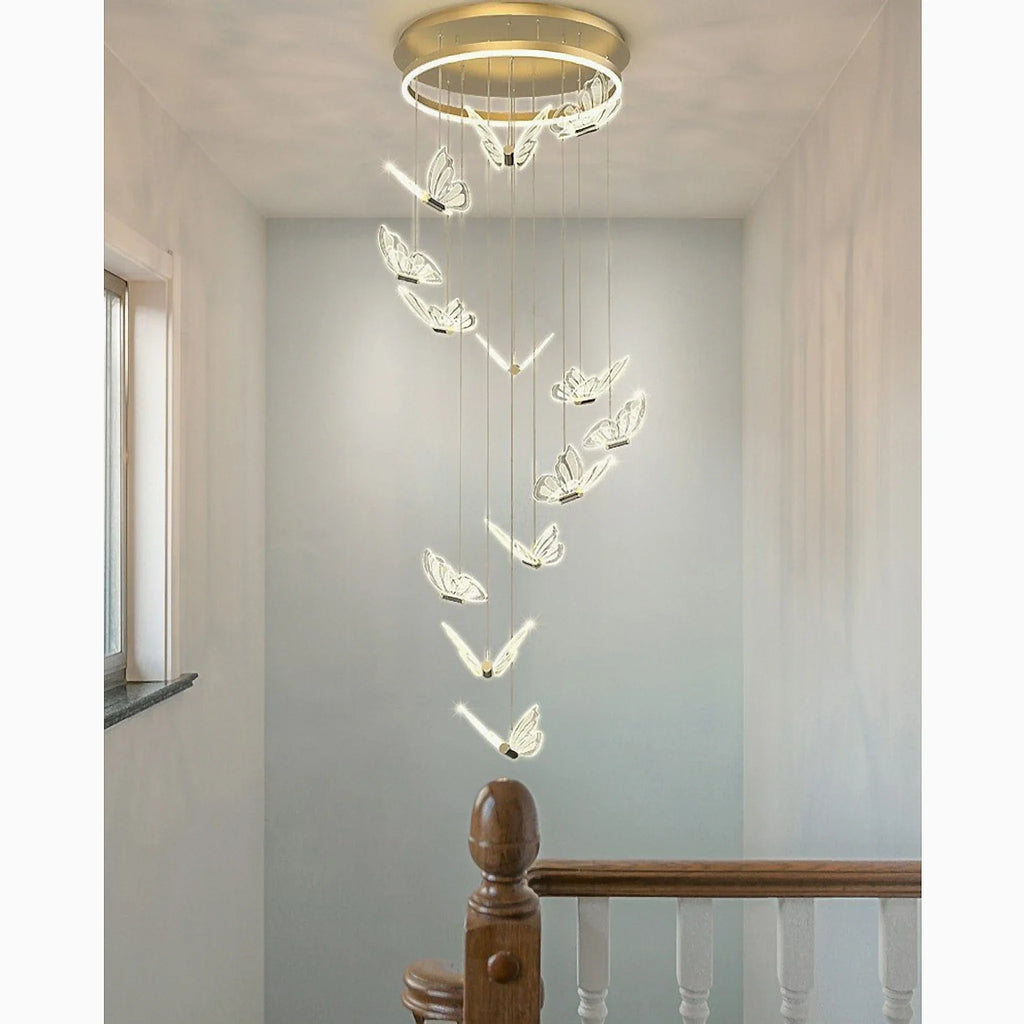 Camogli | Beautiful LED Chandelier with Hanging Butterflies