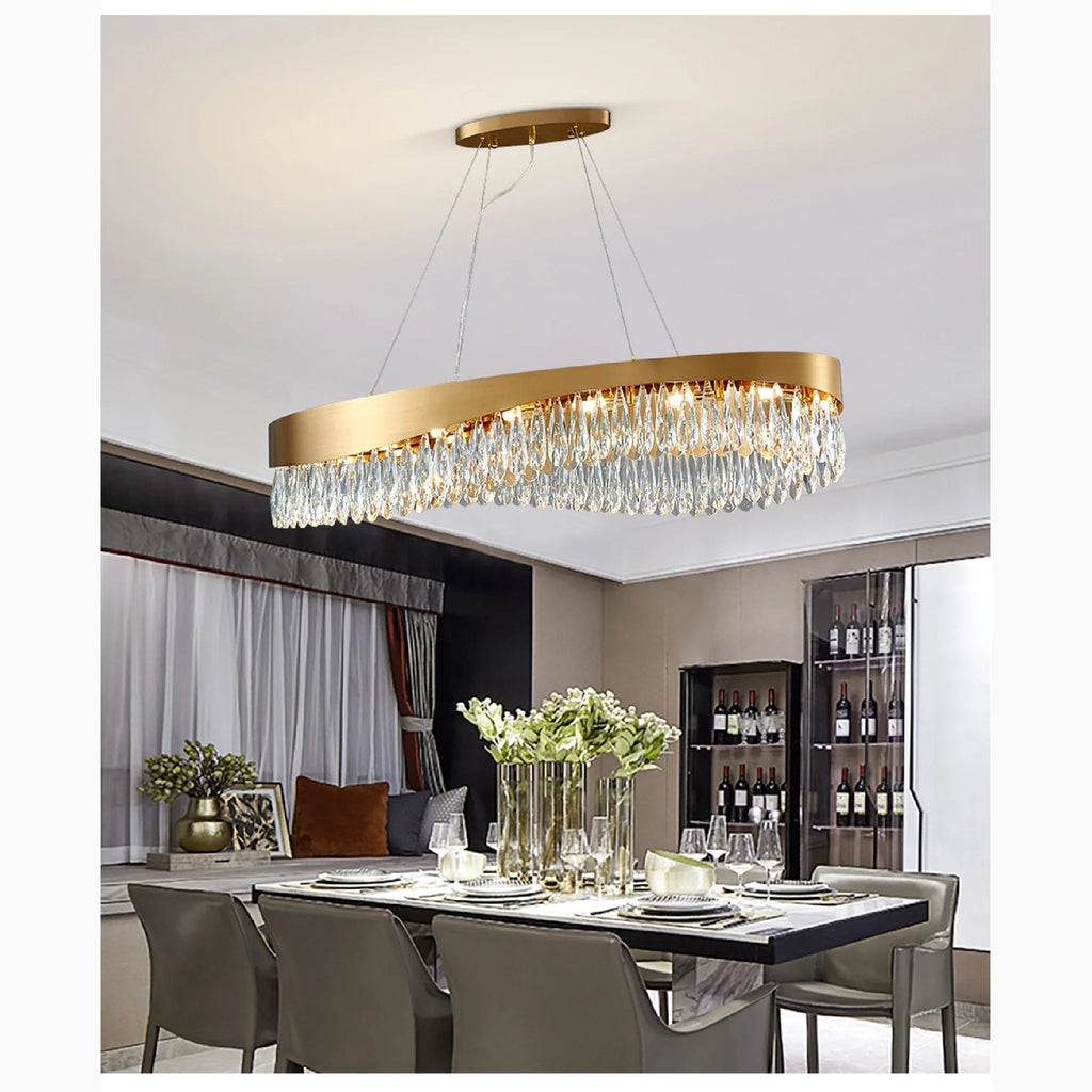Capo Noli | New Modern Wave-shaped Crystal Chandelier